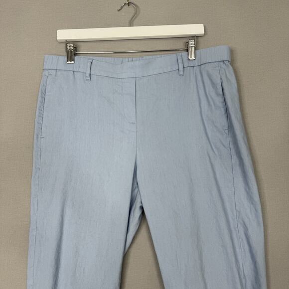 J. Jill Linen Stretch Pants Womens Large Tall Blue Trousers Pull On Coastal Prep - Picture 2 of 12